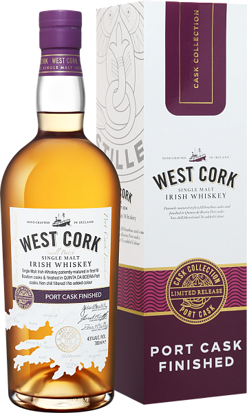 West Cork Small Batch Port Cask Finished Single Malt Irish Whiskey (gift box), 0.7 л в Ростове-на-Дону